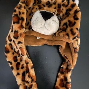 Animal Tiger Plush Hat in Orange, Black and White